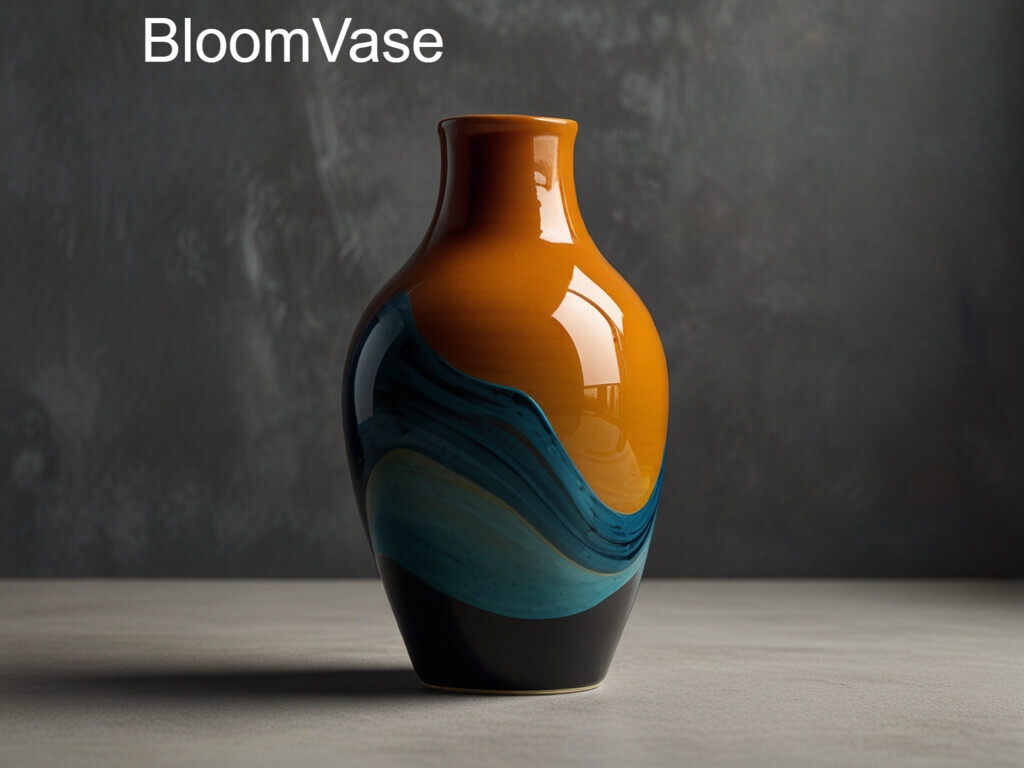 Colorful vase on a rustic table